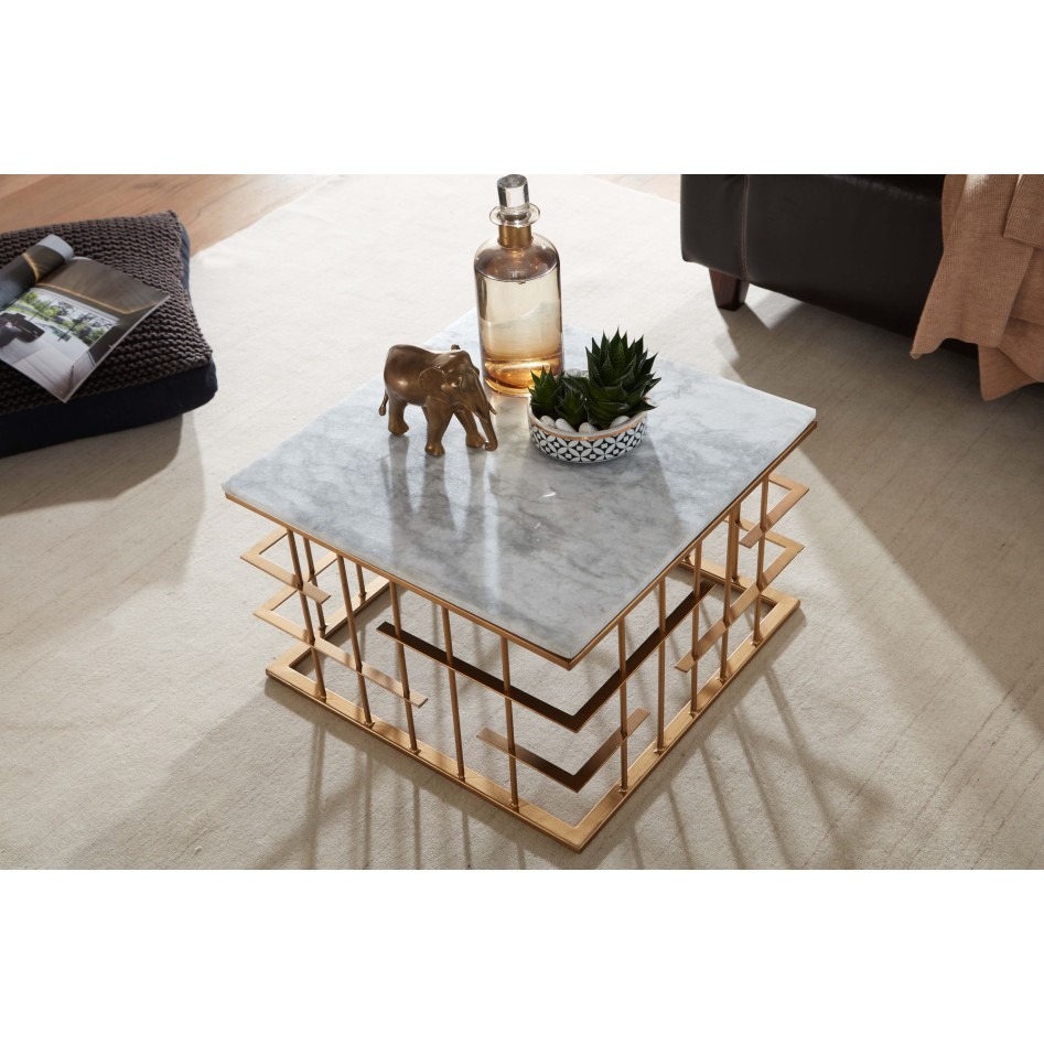 Mesa de Centro Cuadrado Blanco 55x55x35 cm