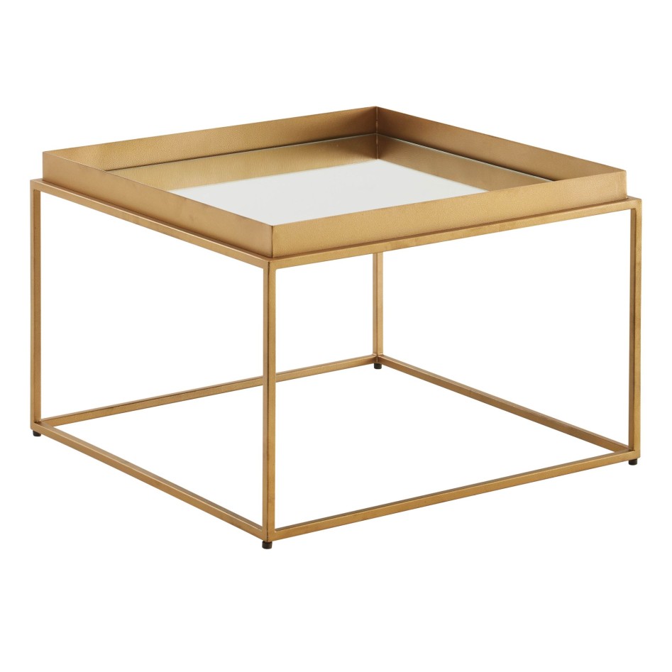 Mesa de Centro Cuadrado Oro 60x60x41 cm