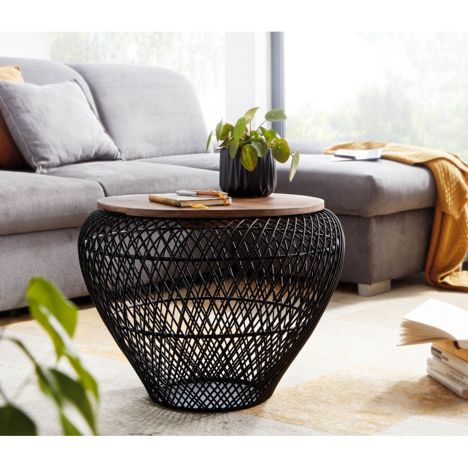 Mesa de Centro Moderna Redonda 60x60x45 cm 