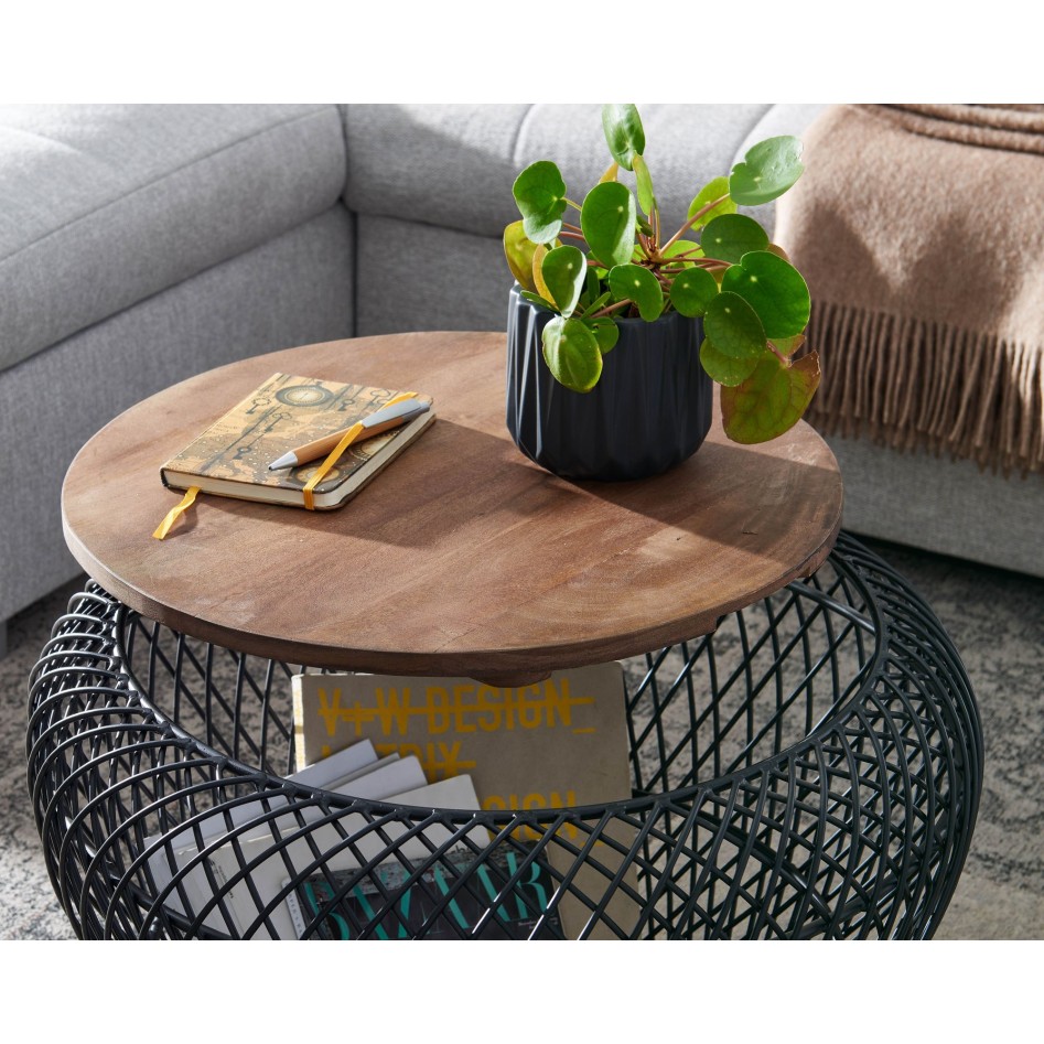 Mesa de Centro Moderna Redonda 60x60x45 cm 