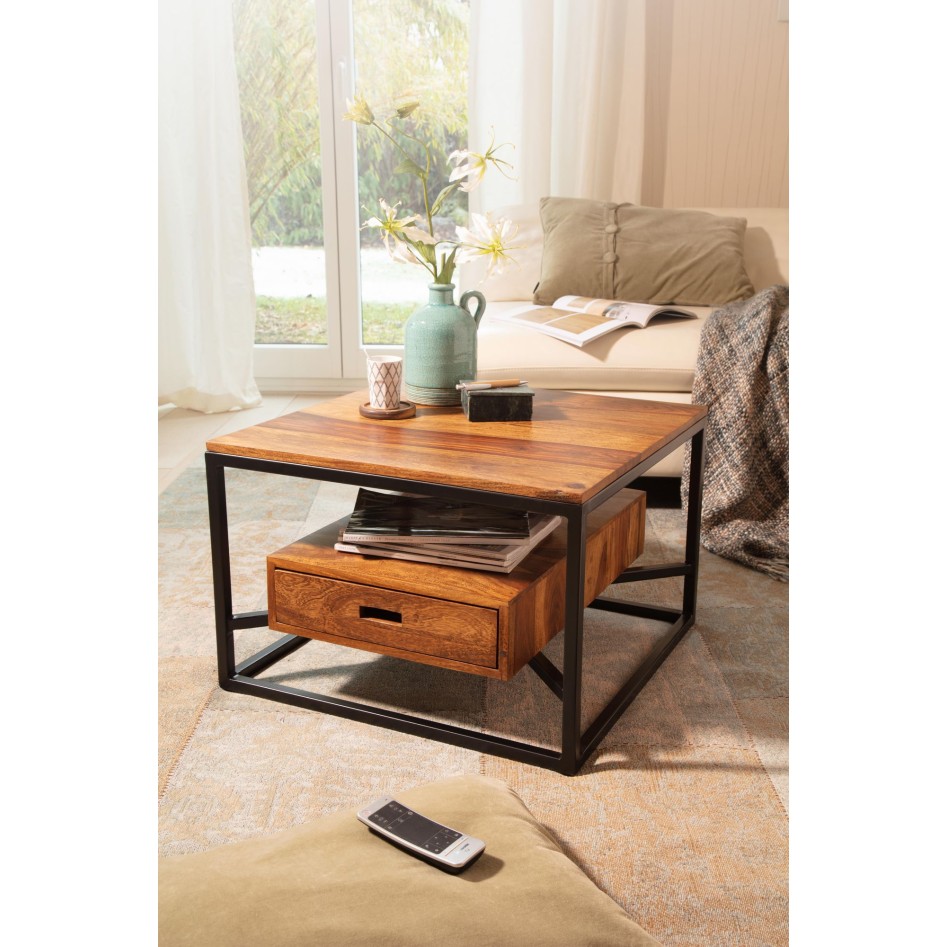 Mesa de Centro Moderna Cuadrada 60x60x40 cm