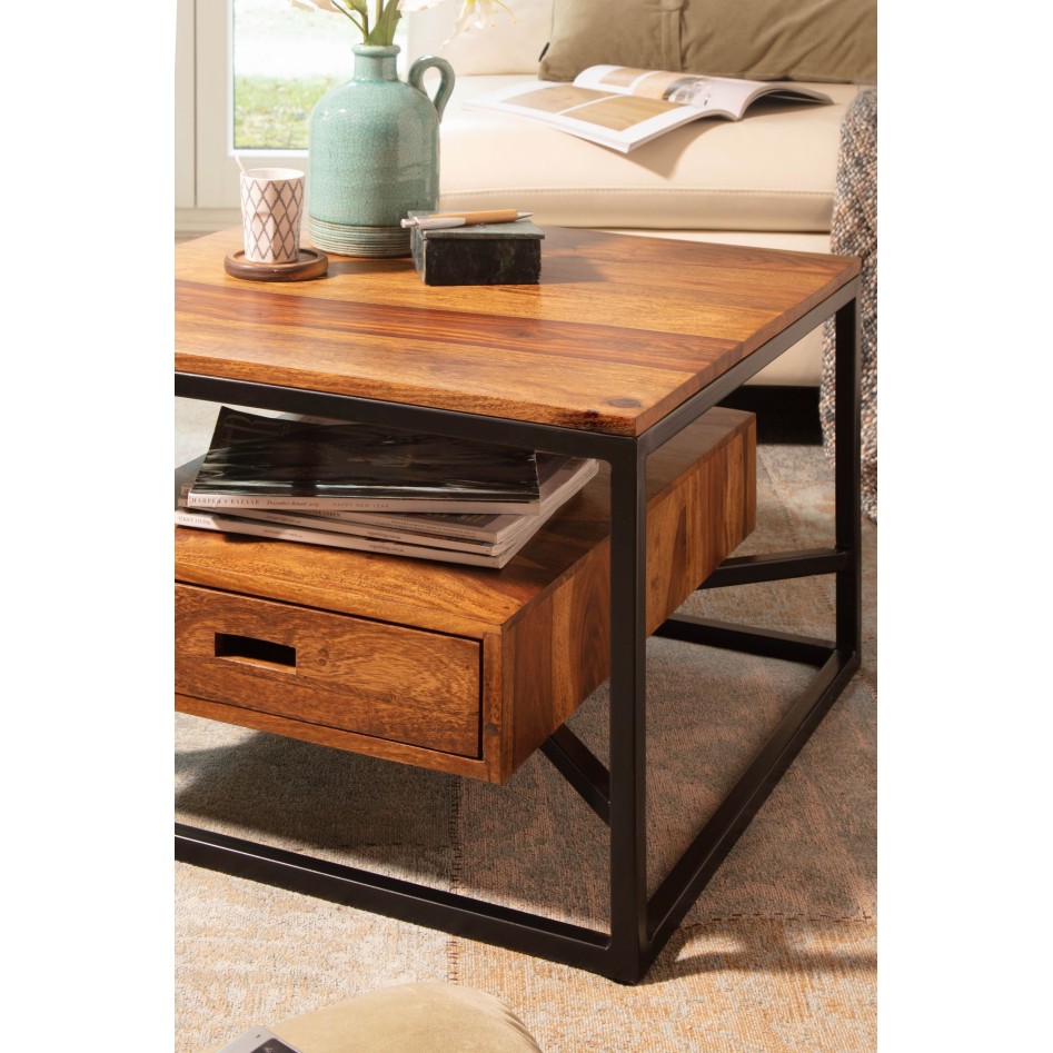 Mesa de Centro Moderna Cuadrada 60x60x40 cm