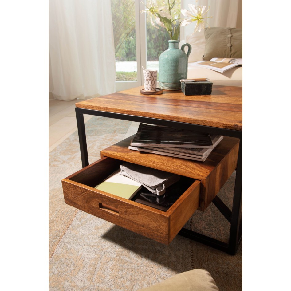 Mesa de Centro Moderna Cuadrada 60x60x40 cm