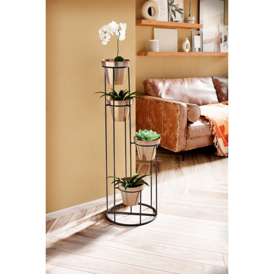 Soporte para Flores Metal Dorado / Negro 40x109x40 cm 