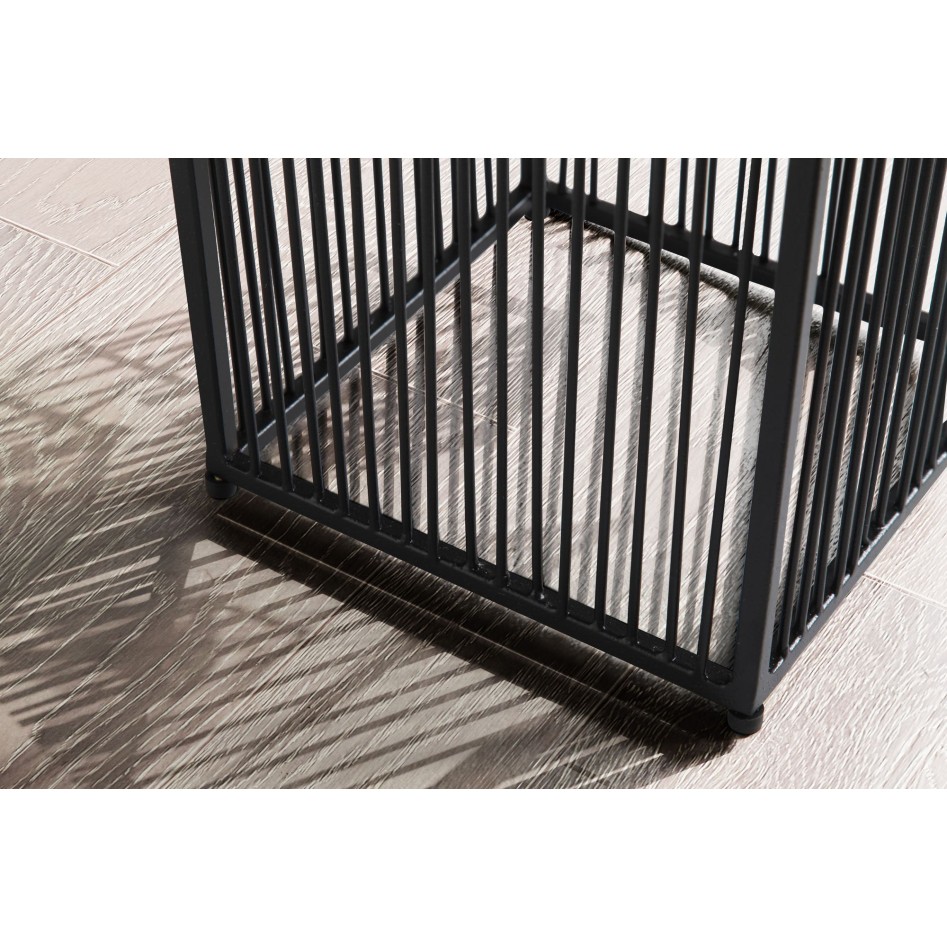 Juego de 2 maceteros de metal negro con marco