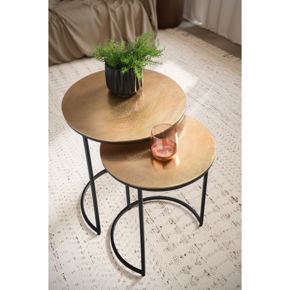 Juego de 3 mesas auxiliares de aluminio