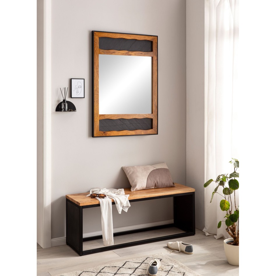 Espejo Pasillo Madera Maciza de Mango / Aspecto de piedra 72x102x3 cm