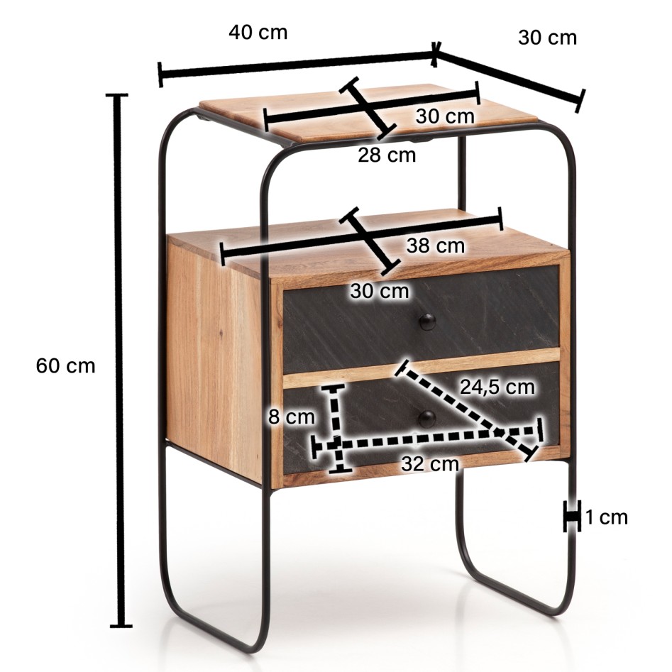 Mesita de Noche 40x60x30 cm 
