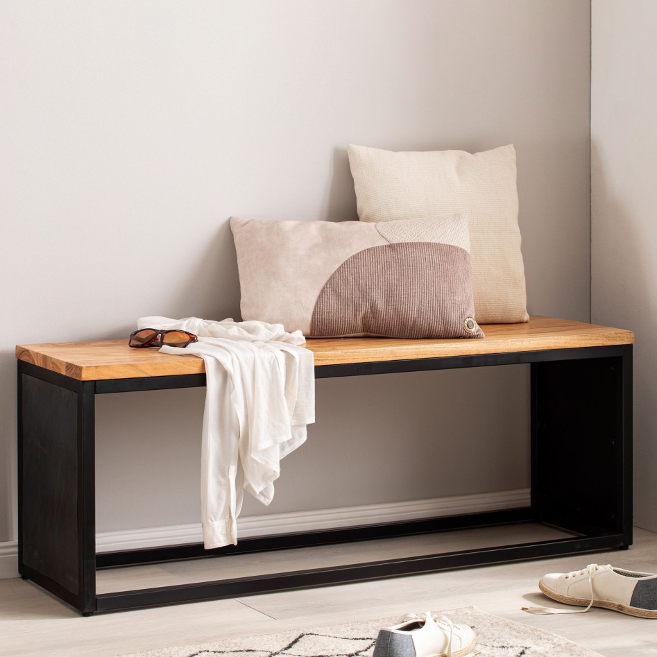 Banco de Madera Maciza de Acacia 120x45x35 cm