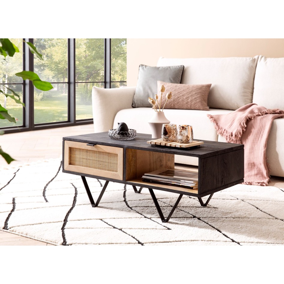 Mesa de Centro Moderna Rectangular 90x45x37 cm