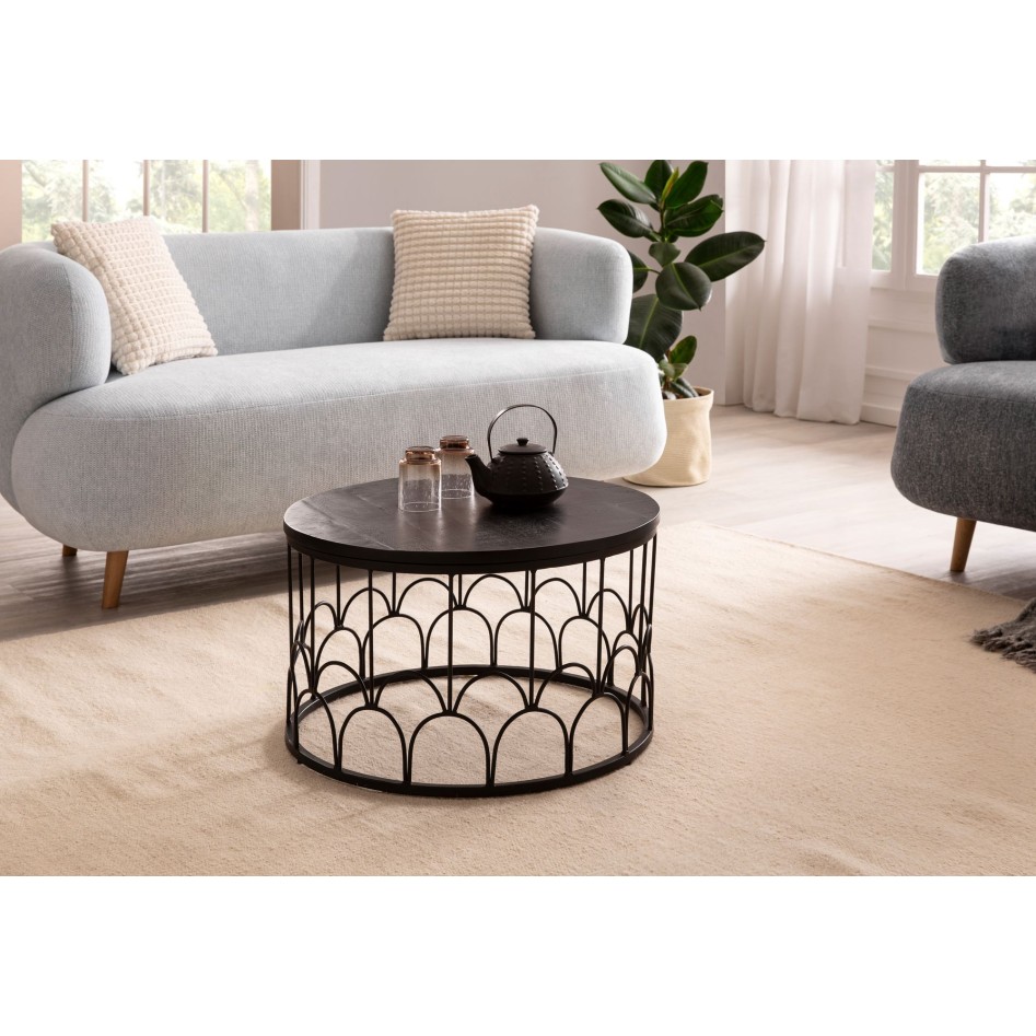 Mesa de Centro Moderna Redonda 60x60x36 cm