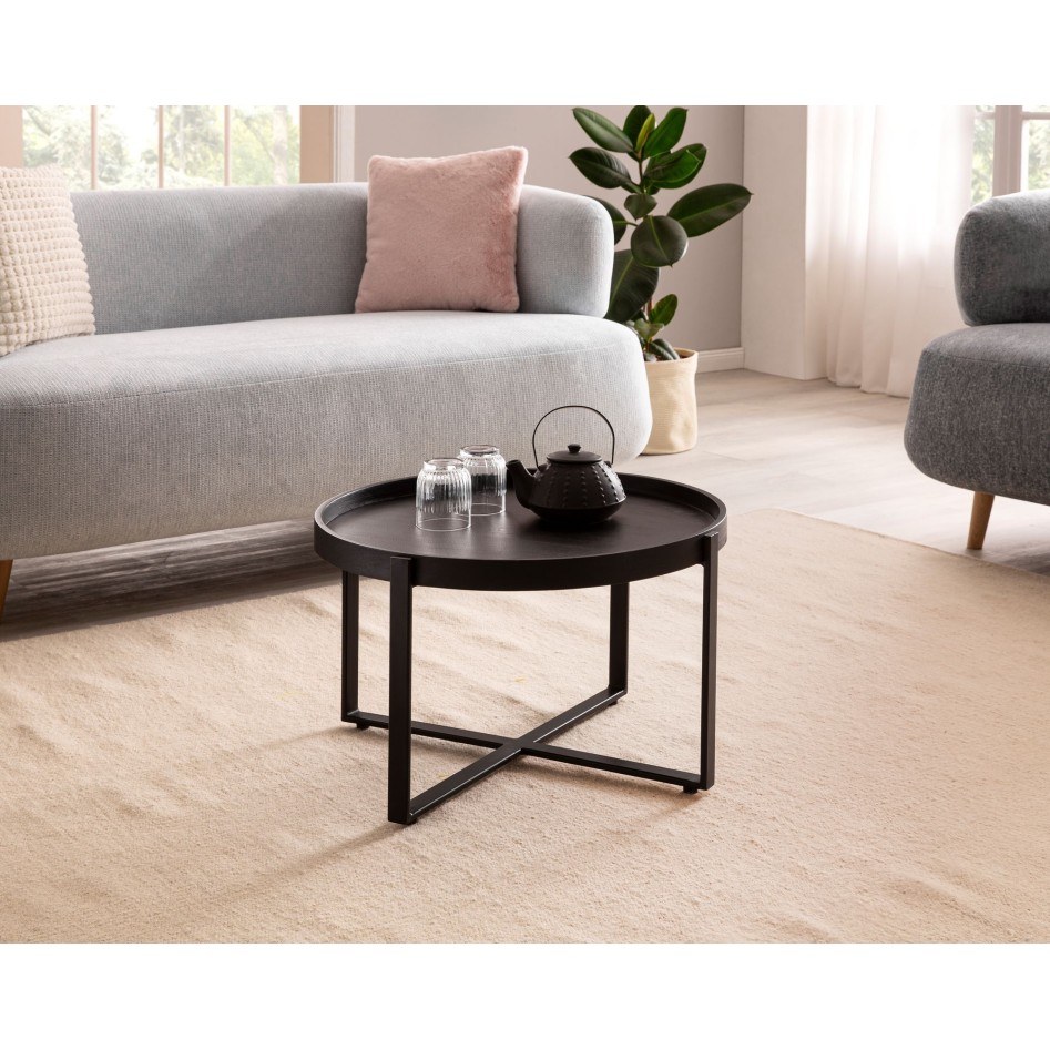 Mesa de Centro Moderna Redonda 60x60x35 cm