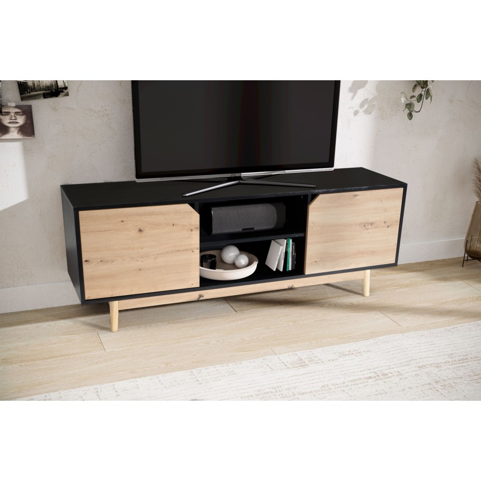 Mueble para TV de Roble Negro 150x55x40 cm