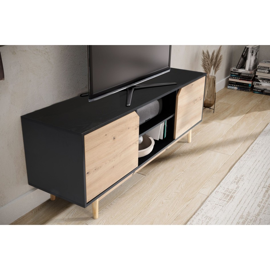Mueble para TV de Roble Negro 150x55x40 cm