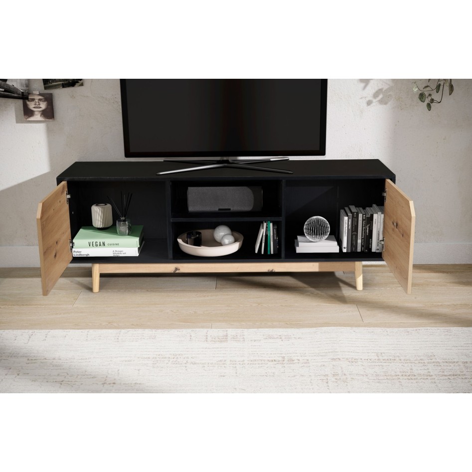 Mueble para TV de Roble Negro 150x55x40 cm