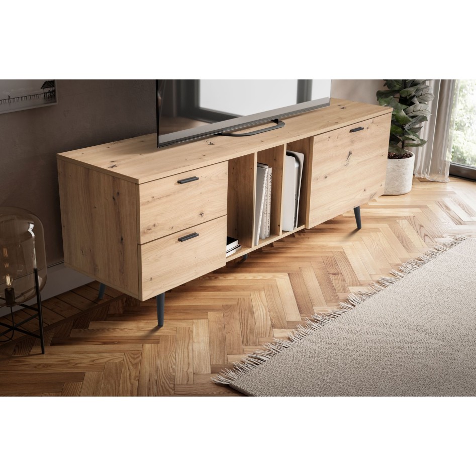 Mueble bajo de roble decorativo 150x55x40 cm