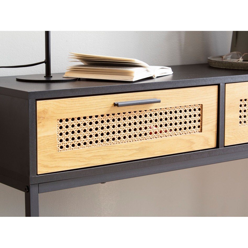 Mesa consola negro con patas de Metal 100x30x75 cm