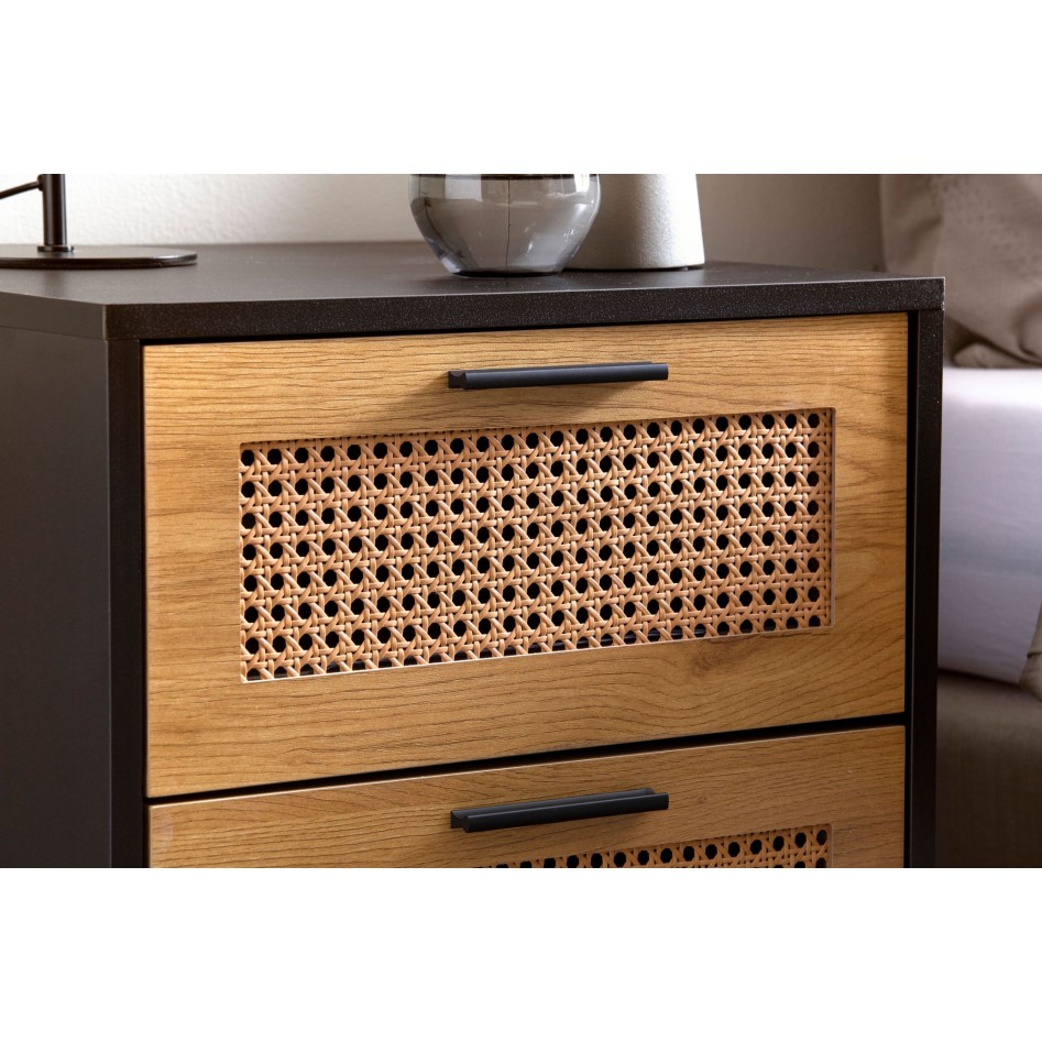 Mesita de Noche Negra 45x45x56 cm 