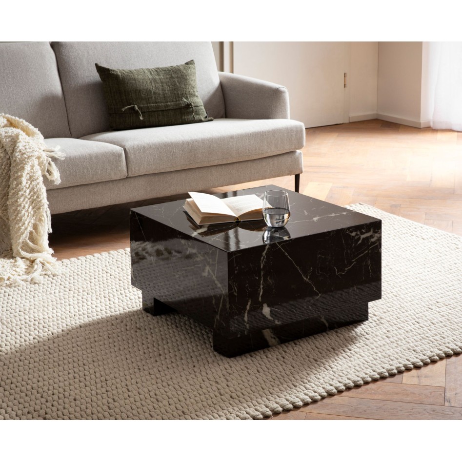 Mesa de Centro  60x60x35 cm Negro Brillo