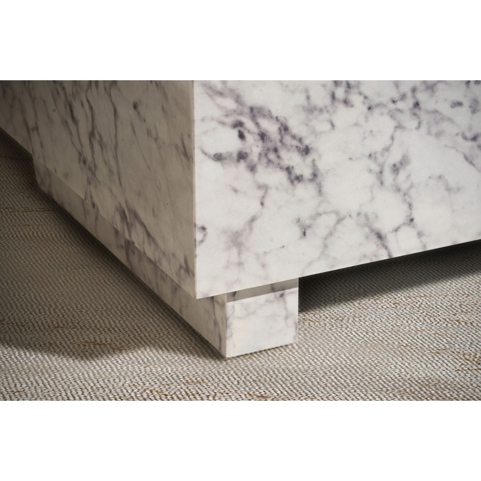 Mesa de Centro 60x60x35 cm Blanco Brillo