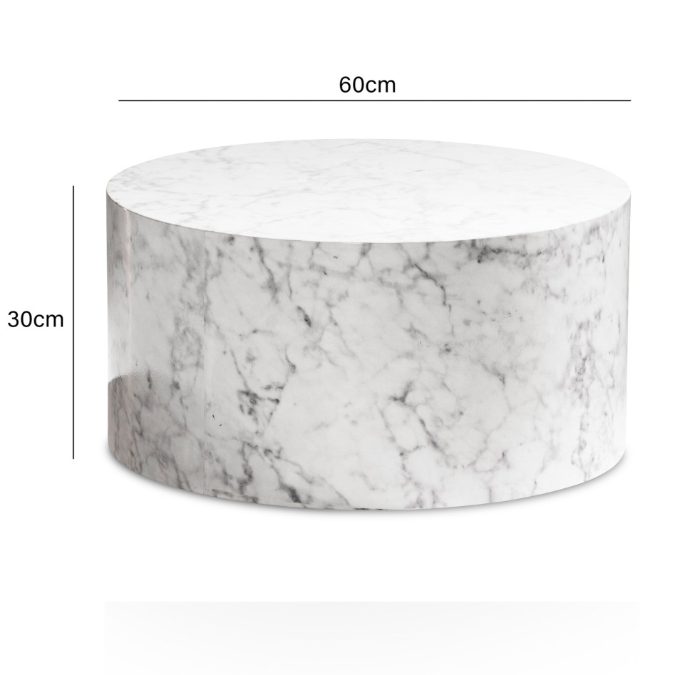 Mesa de Centro 60x60x30 cm Blanco Brillo