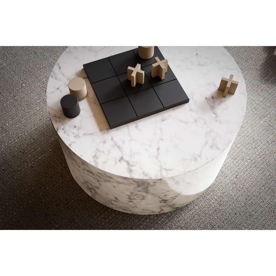 Mesa de Centro 60x60x30 cm Blanco Brillo