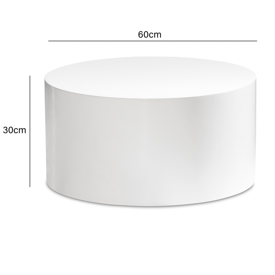 Mesa de Centro 60x60x30 cm Blanco Brillo