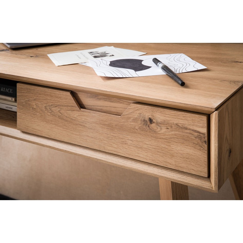 Escritorio de roble con espacio de almacenamiento 120x55x77 cm 