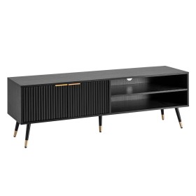 Mueble para TV Negro con decoración de Roble 150x51x39 cm