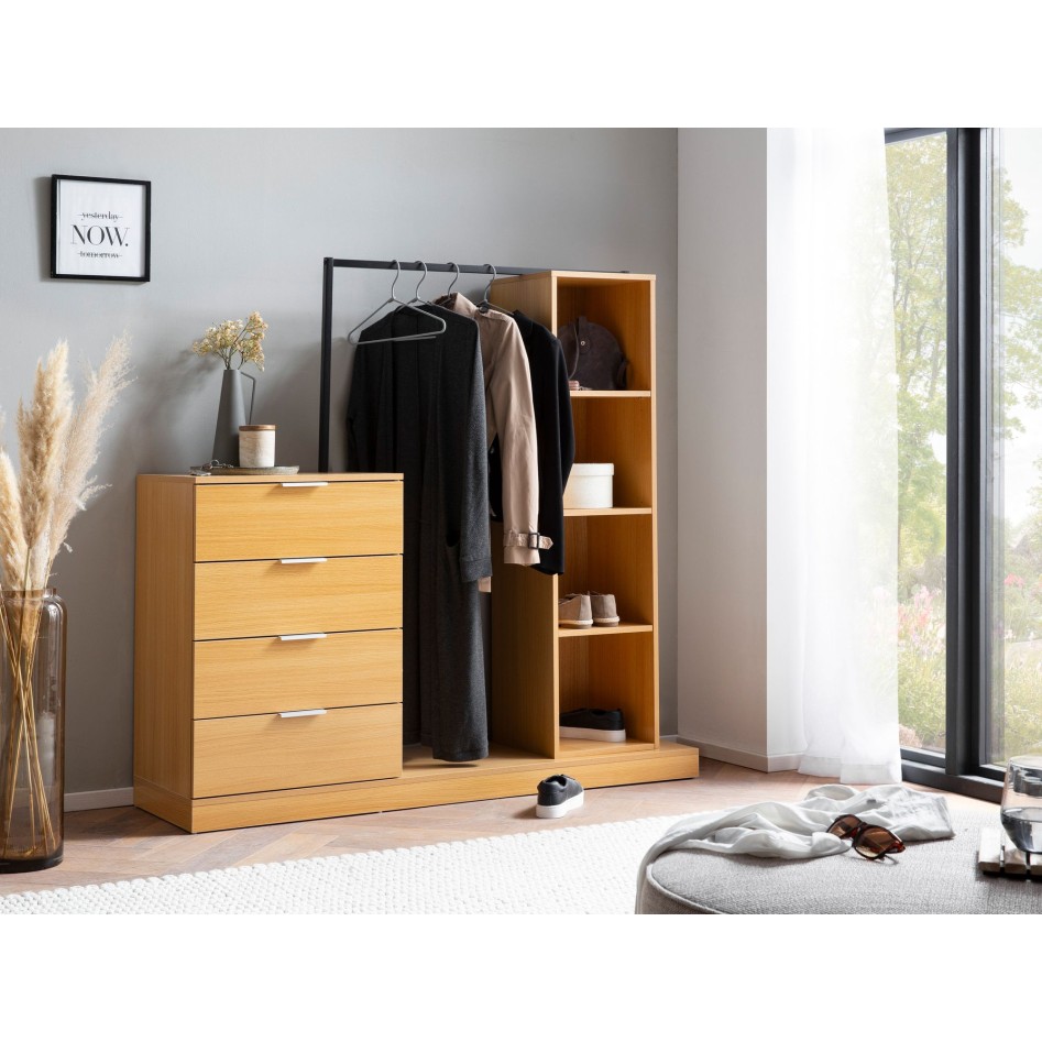 Perchero de roble 145x136x40 cm 