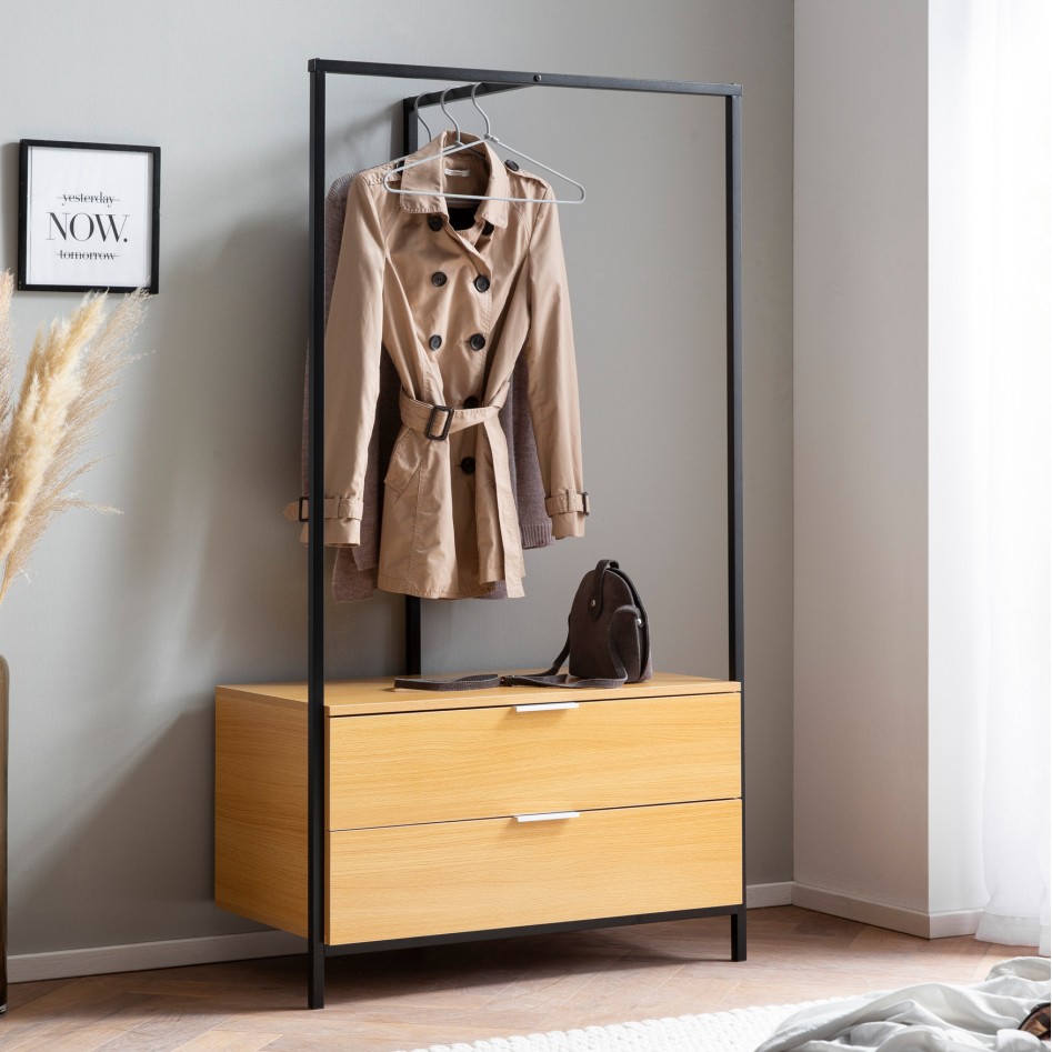 Perchero de Roble 152x85x44 cm 