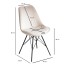 Juego de 2 Sillas de comedor de Terciopelo Beige con patas de metal