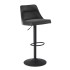 Taburete de bar, Terciopelo Gris con Respaldo 86 - 106 cm