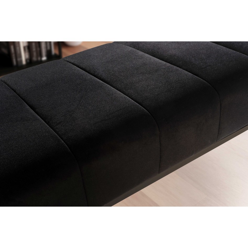 Banco de terciopelo negro 108x40x40 cm