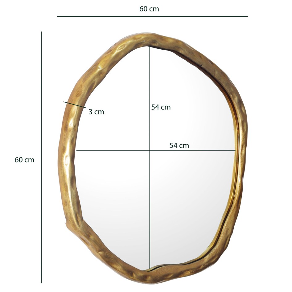 Espejo de pared asimétrico 60x60 cm