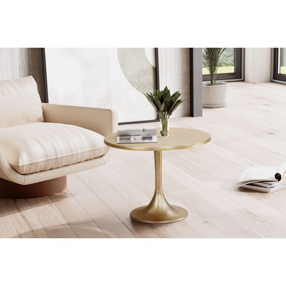 Mesa de centro metal dorado 60x60x46,5 cm 