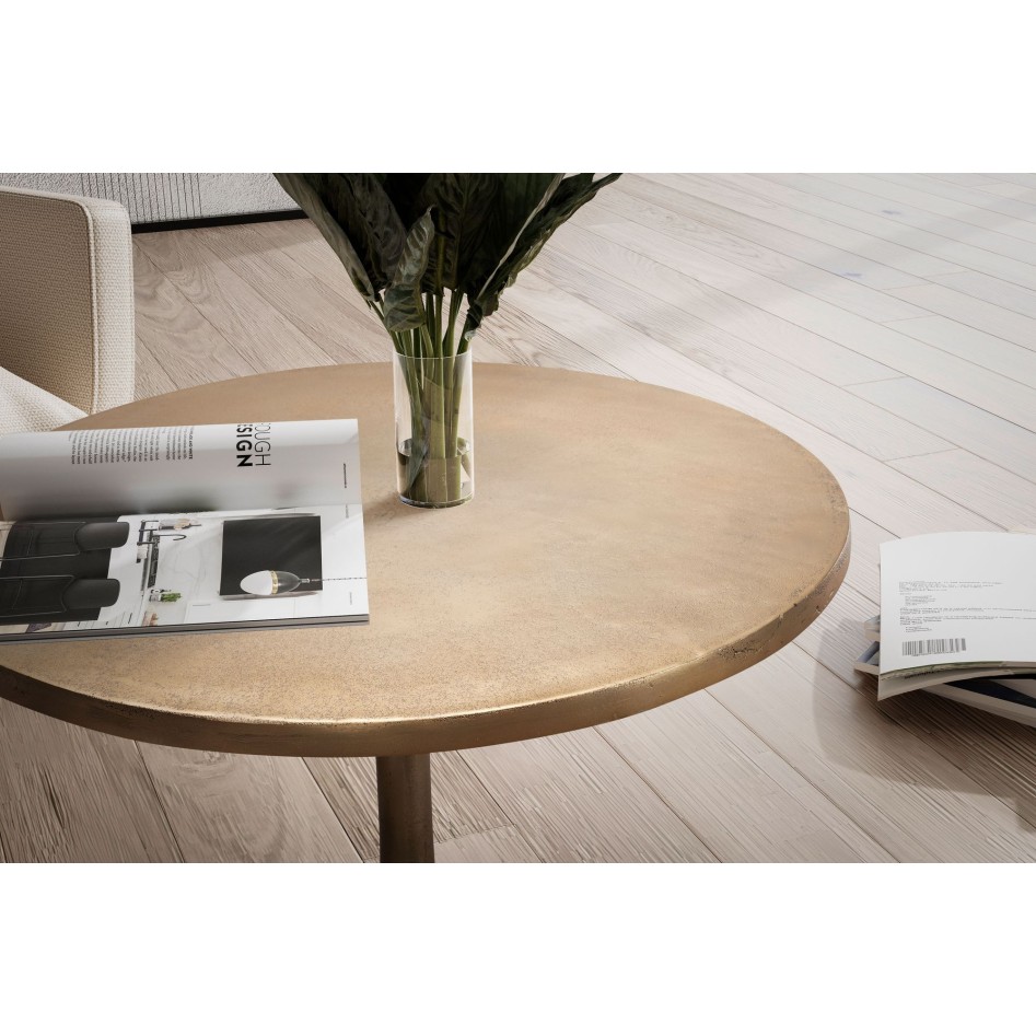 Mesa de centro metal dorado 60x60x46,5 cm 