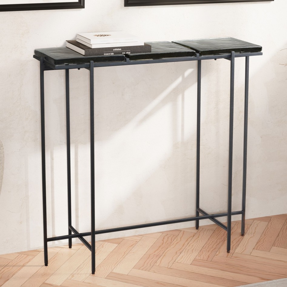 Mesa consola negra 90x29x85 cm 