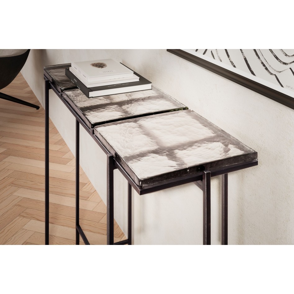 Mesa consola negra 90x29x85 cm 