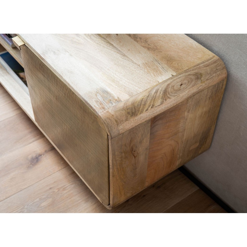 Mueble TV de madera maciza de mango 160x55x41 cm 