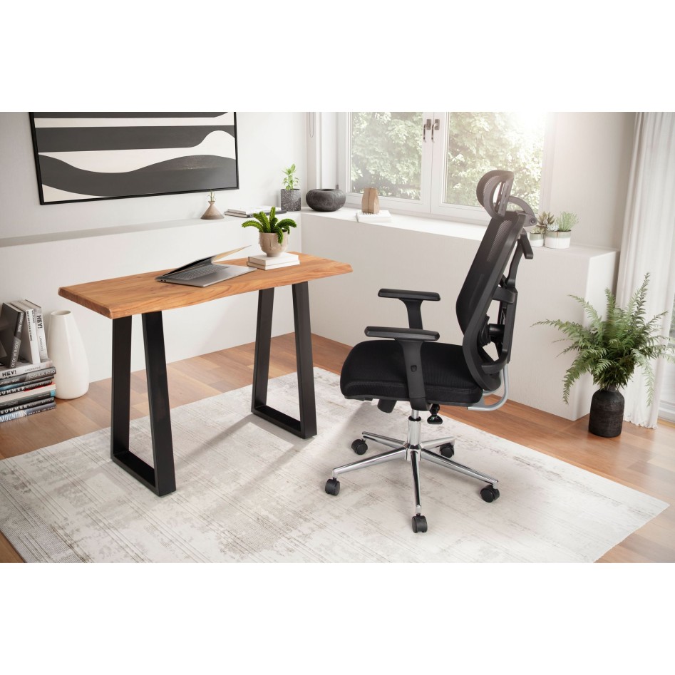 Escritorio de madera maciza de acacia / metal 118x41x76,5 cm 