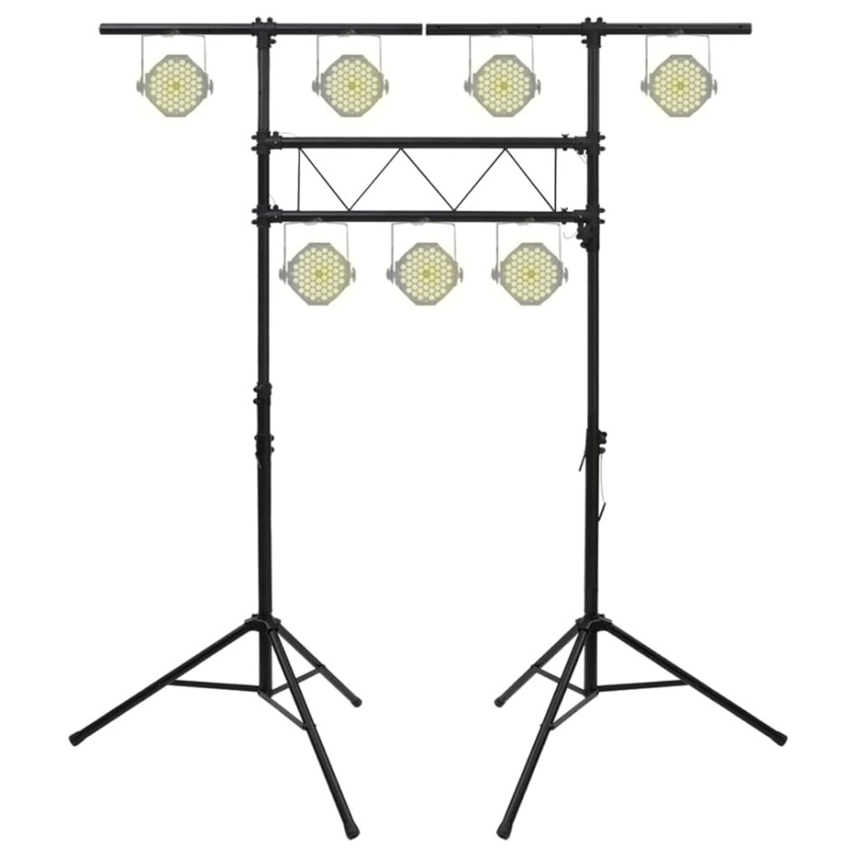 Soporte de luces acero negro 238x115x(180-300)