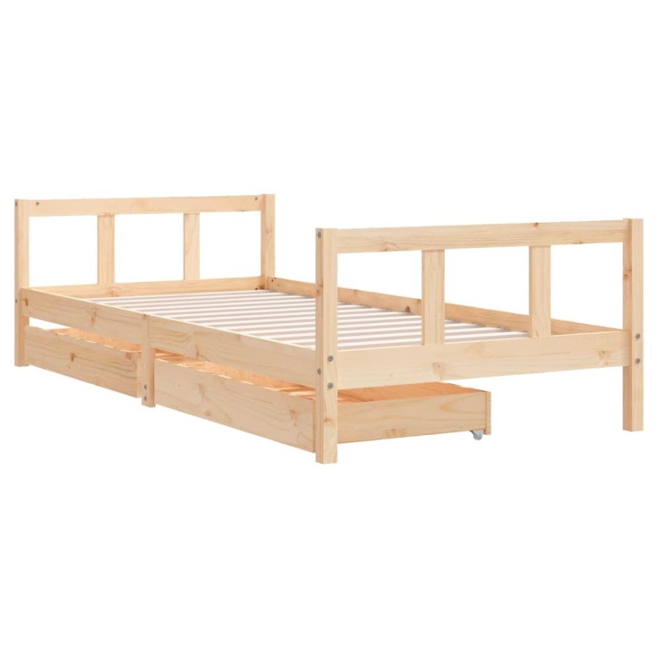 Estructura de cama para niños con cajones madera pino 90x200