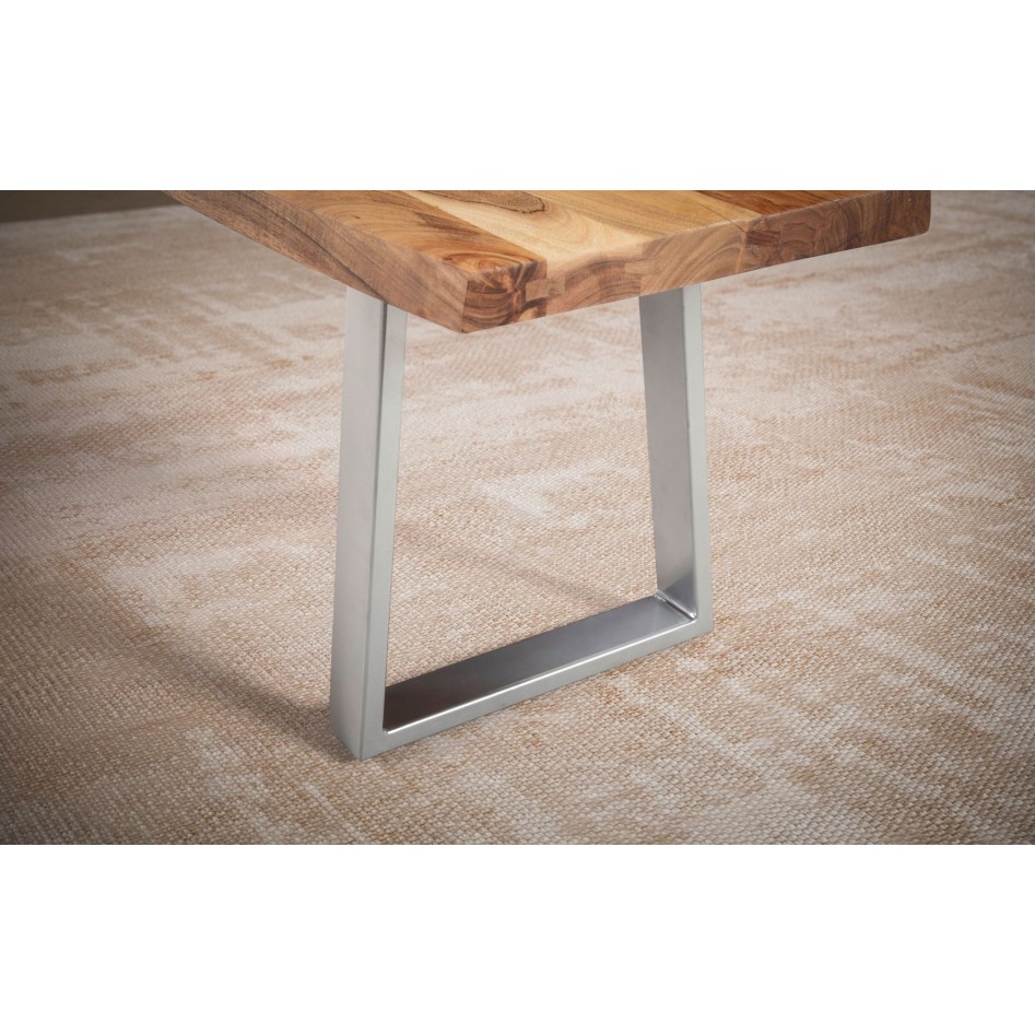 Banco de comedor 180x40x45,5 cm madera maciza de acacia / metal