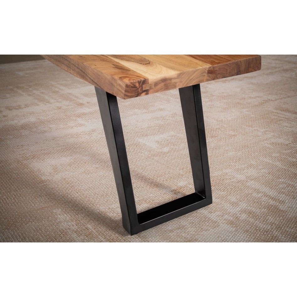 Banco de comedor 140x40x45,5 cm madera maciza de acacia / metal