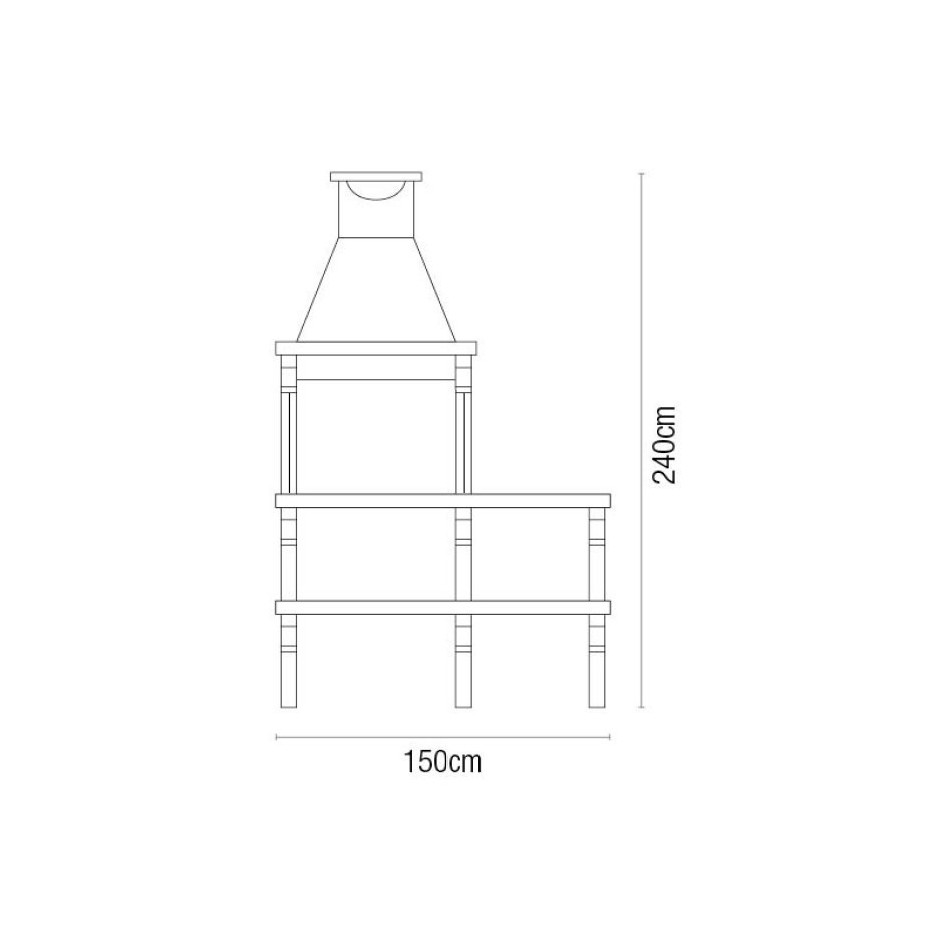 Oferta -Barbacoa con 2 estantes Petra Articimentos, estilo Collippo