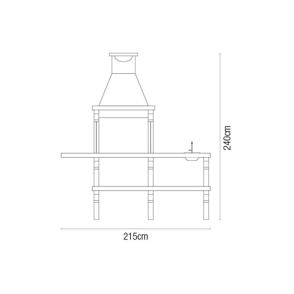 Oferta -Barbacoa con fregadero Petra Articimentos, estilo Collippo