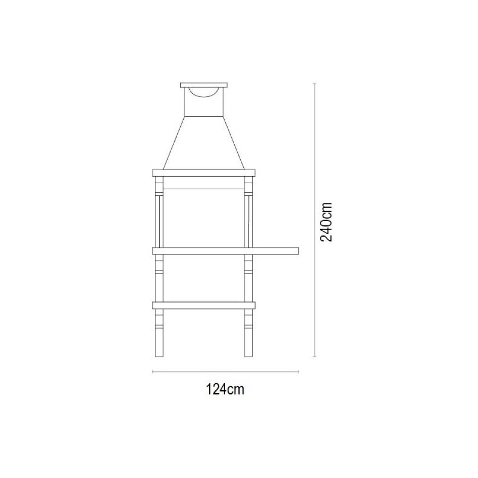 Oferta -Barbacoa Petra con 1 estante Articimentos, estilo Collippo