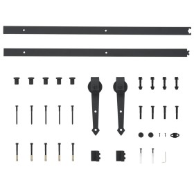 Kit de herrajes para puertas correderas SKIEN acero negro