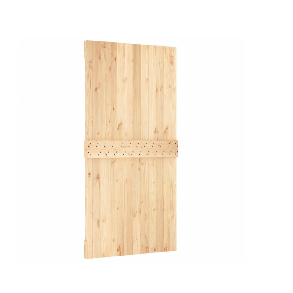 Puerta corredera con herrajes madera maciza de pino 100x210